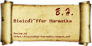Bleicöffer Harmatka névjegykártya